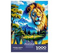 1000 Piece Jigsaw Puzzles for Adults Teenagers Lion Landscape Animal Puzzles for Adults Fun Games Difficult Hard Birthday And Unique Gifts 52x38cm/1000pcs