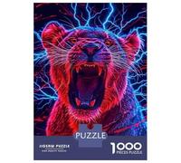 1000 Piece Jigsaw Puzzles for Adults Teenagers Lion Neon Animal Puzzles for Adults Fun Games Difficult Hard Birthday And Unique Gifts 70x50cm/1000pcs