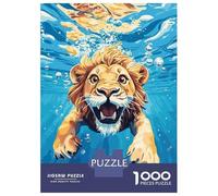 1000 Piece Jigsaw Puzzles for Adults Teenagers Lion Swimming Underwater Jigsaw Puzzle Fun Games Difficult Challenge Parent-child Interaction 38x26cm/1000pcs