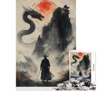 1000 Piece Jigsaw Puzzles for Adults Teenagers Lone Samurai Vs Dragon Home Decoration Toys Birthday Gifts Impossible Game Decompressing Intellectual Size 50x75cm