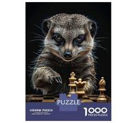 1000 Piece Jigsaw Puzzles for Adults Teenagers Meerkat Chess Puzzles for Adults Fun Games Difficult Hard Birthday And Unique Gifts 70x50cm/1000pcs