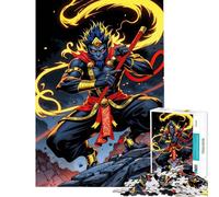 1000 Piece Jigsaw Puzzles for Adults Teenagers Monkey King with Staff Comic Art Fun Activities at Home Home Art Decor Family Games for And 14 Years And over (38x52cm)