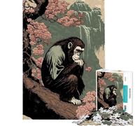 1000 Piece Jigsaw Puzzles for Adults Teenagers Monkey Ukiyo E Japan China Jigsaws for Adults Fun Games Hand Speed Race for Is Ideal As A Gifts (Size 38x52cm)