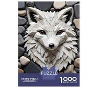 1000 Piece Jigsaw Puzzles for Adults Teenagers Mosaic Fox Portrait on Stone Background Puzzles for Adults Toy Wall Decor Hand Speed Race Difficult And Challenge 52x38cm/1000pcs