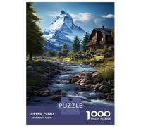 1000 Piece Jigsaw Puzzles for Adults Teenagers Mountain Cabin with River Jigsaw Family Game Difficult Challenge Difficult And Challenge 70x50cm/1000pcs