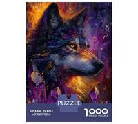 1000 Piece Jigsaw Puzzles for Adults Teenagers Mystical Wolf with Crystals Puzzles for Adults Fun Games Difficult Hard Birthday And Unique Gifts 70x50cm/1000pcs