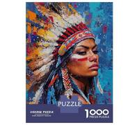 1000 Piece Jigsaw Puzzles for Adults Teenagers Native American Indian Art Jigsaw Family Game Difficult Challenge Difficult And Challenge 38x26cm/1000pcs