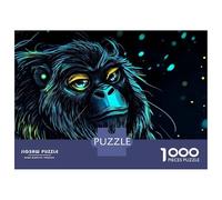 1000 Piece Jigsaw Puzzles for Adults Teenagers Neon Gorilla Portrait Adult Puzzles Fun Games Improve Memory Unique Gifts for Birthday And Christmas 52x38cm/1000pcs