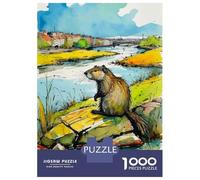 1000 Piece Jigsaw Puzzles for Adults Teenagers Nutria Watercolor Puzzles for Adults Family Game Home Decoration Birthday And Unique Gifts 70x50cm/1000pcs