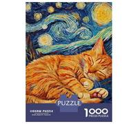 1000 Piece Jigsaw Puzzles for Adults Teenagers Orange Cat Kitten Sleeping Puzzles for Adults Toy Wall Decor Hand Speed Race Difficult And Challenge 52x38cm/1000pcs