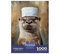 1000 Piece Jigsaw Puzzles for Adults Teenagers Otter Chef Hat Jigsaw Puzzle Fun Games Difficult Challenge Parent-child Interaction 70x50cm/1000pcs