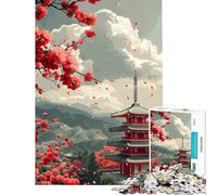 1000 Piece Jigsaw Puzzles for Adults Teenagers Pagoda Japan Landscape Fun Activities at Home Home Art Decor Family Games for And 14 Years And over (50x75cm)