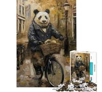 1000 Piece Jigsaw Puzzles for Adults Teenagers Panda Amsterdam Bicycle Puzzle for Adults Family Game Wall Decoration Unique Gifts for Birthday And Christmas (Size 38x26cm)