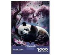 1000 Piece Jigsaw Puzzles for Adults Teenagers Panda Sleeping in Cherry Puzzles for Adults Family Game Home Decoration Birthday And Unique Gifts 70x50cm/1000pcs