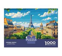 1000 Piece Jigsaw Puzzles for Adults Teenagers Paris Cityscape Jigsaw Puzzle Fun Games Difficult Challenge Parent-child Interaction 52x38cm/1000pcs