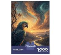 1000 Piece Jigsaw Puzzles for Adults Teenagers Parrot Overlooking A River Valley at Sunset Jigsaws for Adults Fun Games For Family Fun Birthday And Unique Gifts 52x38cm/1000pcs
