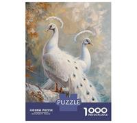 1000 Piece Jigsaw Puzzles for Adults Teenagers Peacock White Magical Jigsaws for Adults Fun Games For Family Fun Birthday And Unique Gifts 70x50cm/1000pcs