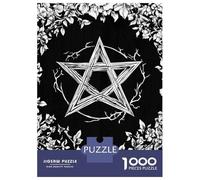 1000 Piece Jigsaw Puzzles for Adults Teenagers Pentagram with Floral Frame Puzzles for Adults Fun Games Difficult Hard Birthday And Unique Gifts 70x50cm/1000pcs