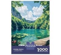 1000 Piece Jigsaw Puzzles for Adults Teenagers Plitvice Lakes Croatia Jigsaw for Adults Brain Teaser Game For Family Fun Parent-child Interaction 38x26cm/1000pcs