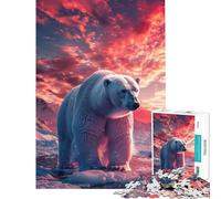 1000 Piece Jigsaw Puzzles for Adults Teenagers Polar Bear Arctic Sunset Help The Brain Exercise Presents for Women Brain Teaser Game for Ages 14 And over (50x75cm)