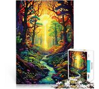 1000 Piece Jigsaw Puzzles for Adults teenagers Psychedelic forest Made of wood Suitable for people aged 14 and above Assembling the model Gift Toys 。size:50x75cm/19.68x29.52inch