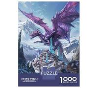 1000 Piece Jigsaw Puzzles for Adults Teenagers Purple Dragon Fantasy Artwork Jigsaw for Adults Relax Games Home Decoration Unique Gifts for Birthday And Christmas 38x26cm/1000pcs