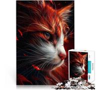 1000 Piece Jigsaw Puzzles for Adults teenagers Red Cat Made of wood Suitable for people aged 14 and above Play toys because it is ideal as a gift for the whole family。size：50x75cm