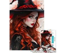 1000 Piece Jigsaw Puzzles for Adults Teenagers Red-Haired Fantasy Help The Brain Exercise Presents for Women Brain Teaser Game for Ages 14 And over (38x26cm)