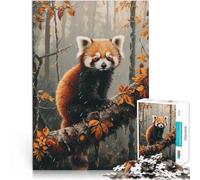 1000 piece jigsaw puzzles for adults & teenagers Red panda on the tree Made of wood,Suitable for ages 14 and up Home art decoration Gift - Challenging Game。size:50x75cm/14.96x20.47inch