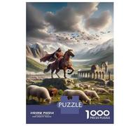 1000 Piece Jigsaw Puzzles for Adults Teenagers Riding Into The Mountains Jigsaw for Adults Relax Games Home Decoration Unique Gifts for Birthday And Christmas 70x50cm/1000pcs
