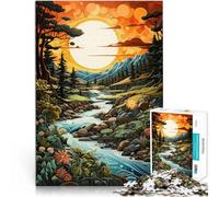 1000 piece jigsaw puzzles for adults & teenagers River Landscape Art Made of cardboard Suitable for ages 14 and up Puzzle game Offered as gifts for the whole family。size：38x52cm/14.96x20.47inch