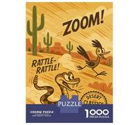 1000 Piece Jigsaw Puzzles for Adults Teenagers Roadrunner And Rattlesnake Desert Cartoon Puzzles for Adults Family Game Home Decoration Birthday And Unique Gifts 70x50cm/1000pcs