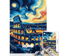 1000 Piece Jigsaw Puzzles for Adults Teenagers Rome Italy Colosseum Night Art Hands-on Game for The Whole Family DIY Toys Unique Birthday And Xmas Gifts (38X26CM)