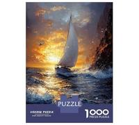 1000 Piece Jigsaw Puzzles for Adults Teenagers Sailing at Sunset Impressionist-Inspired Artwork Puzzles for Adults Fun Games Difficult Hard Birthday And Unique Gifts 38x26cm/1000pcs