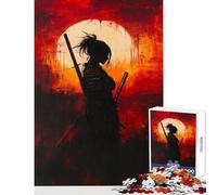 1000 Piece Jigsaw Puzzles for Adults Teenagers Samurai Sunset Glow Hands-on Game for The Whole Family DIY Toys Unique Birthday And Xmas Gifts (38X26CM)