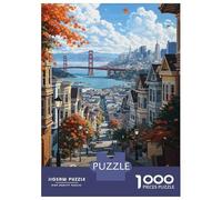 1000 Piece Jigsaw Puzzles for Adults Teenagers San Francisco Golden Gate Bridge Autumn Puzzles for Adults Toy Wall Decor Hand Speed Race Difficult And Challenge 70x50cm/1000pcs