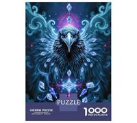 1000 Piece Jigsaw Puzzles for Adults Teenagers Sapphire Raven Stonimal Puzzles for Adults Fun Games Difficult Hard Birthday And Unique Gifts 52x38cm/1000pcs