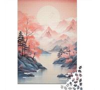 1000 Piece Jigsaw Puzzles for Adults Teenagers Serene Pink Mountain Landscape Jigsaw for Adults Relax Games Home Decoration Unique Gifts for Birthday And Christmas 70x50cm/1000pcs