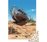 1000 Piece Jigsaw Puzzles for Adults Teenagers Shipwrecked in The Desert-1 Puzzles for Adults Toy Wall Decor Hand Speed Race Difficult And Challenge 70x50cm/1000pcs