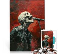 1000 Piece Jigsaw Puzzles for Adults teenagers Skeleton Rock Star Made of wood Suitable for people aged 14 and above wall decoration Christmas Birthday Gift。size:50x75cm/19.68x29.52inch