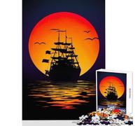 1000 Piece Jigsaw Puzzles for Adults Teenagers Small Boat No Its Ship Home Decoration Toys Art Work Gift Fun Games Improving Love between Couples Size 38x52cm