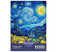 1000 Piece Jigsaw Puzzles for Adults Teenagers Starry Night Pumpkin Patch Jigsaw Puzzle Fun Games Difficult Challenge Parent-child Interaction 70x50cm/1000pcs