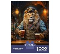 1000 Piece Jigsaw Puzzles for Adults Teenagers Steampunk Craft Beer Lion Jigsaw Puzzle Fun Games Difficult Challenge Parent-child Interaction 52x38cm/1000pcs