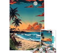 1000 Piece Jigsaw Puzzles for Adults Teenagers Sunset Beach Bliss Fun Activities at Home Home Art Decor Family Games for And 14 Years And over (38x52cm)