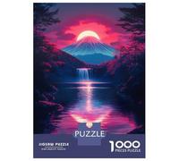 1000 Piece Jigsaw Puzzles for Adults Teenagers Sunset Mountain Waterfall Mount Fuji Japanese Puzzles for Adults Family Game Home Decoration Birthday And Unique Gifts 38x26cm/1000pcs