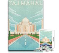 1000 Piece Jigsaw Puzzles for Adults Teenagers Taj Mahal India Poster Educational Games Analysis And Logic Art Work Gift Size 38x52cm