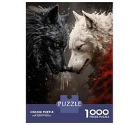 1000 Piece Jigsaw Puzzles for Adults Teenagers Two Wolves Fighting Adult Puzzles Fun Games Improve Memory Unique Gifts for Birthday And Christmas 70x50cm/1000pcs