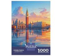 1000 Piece Jigsaw Puzzles for Adults Teenagers Venice Italy Canal Sunset Puzzles for Adults Toy Wall Decor Hand Speed Race Difficult And Challenge 70x50cm/1000pcs