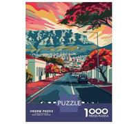 1000 Piece Jigsaw Puzzles for Adults Teenagers Vibrant Cape Town Streets Puzzles for Adults Fun Games Difficult Hard Birthday And Unique Gifts 52x38cm/1000pcs