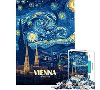 1000 Piece Jigsaw Puzzles for Adults Teenagers Vienna Austria Starry Night Art Jigsaw for Adults Relaxing Games Precision Cutting for Is Ideal As A Gifts (Size 50x75cm)